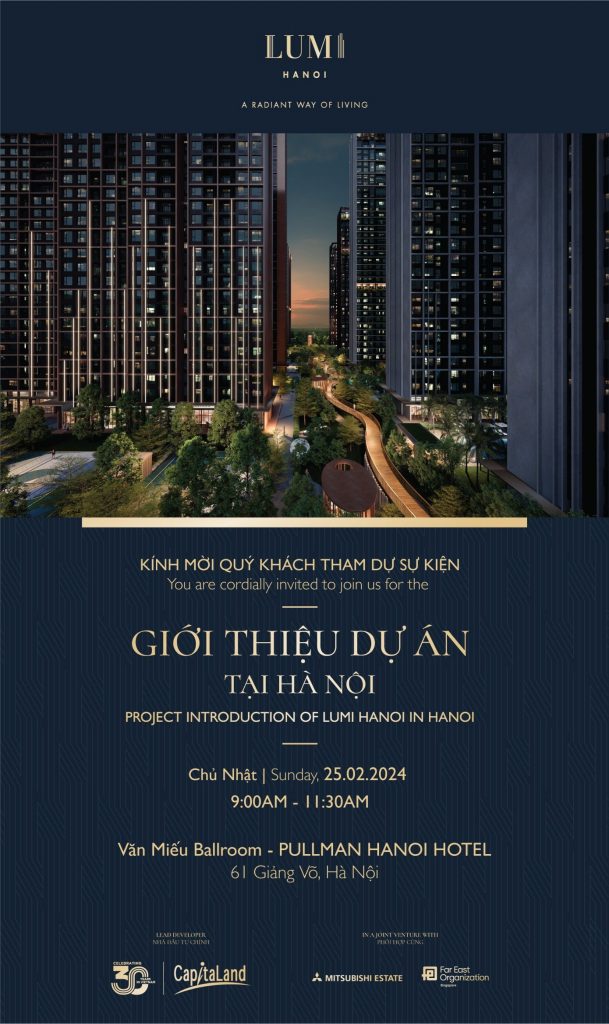Thông tin chi tiết sự kiện "Giới thiệu dự án Lumi Hanoi" tại Pullman Hanoi