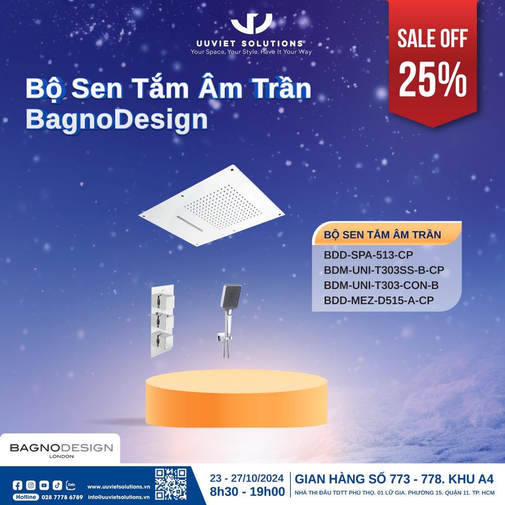 Bộ sen tắm âm trần BagnoDesign