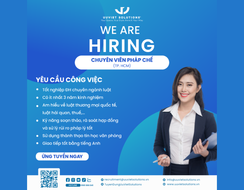 Uuviet Solutions tuyển dụng Chuyên Viên Pháp Chế