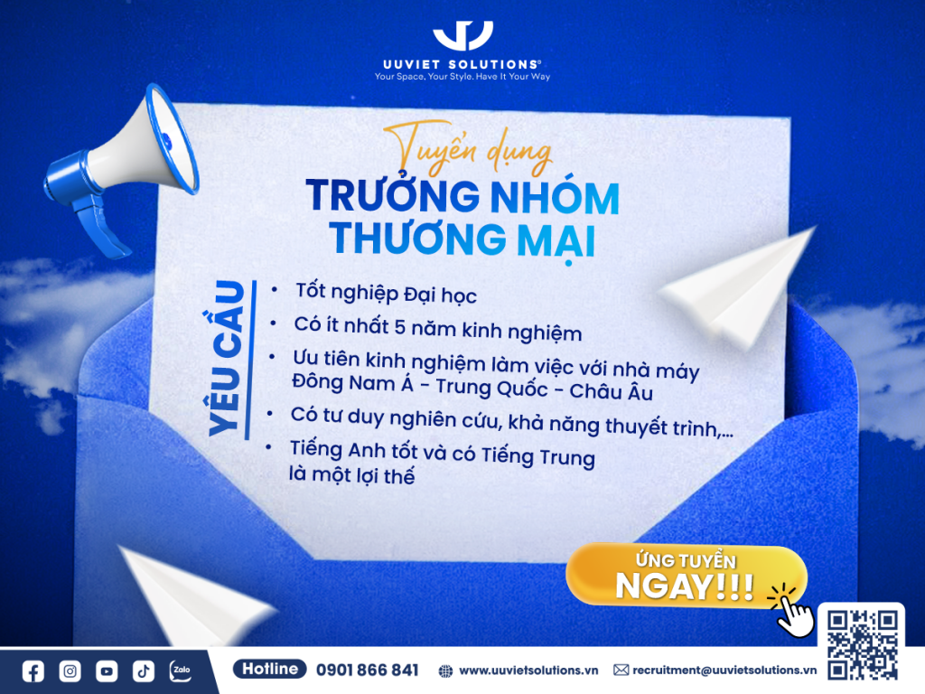 Uuviet Solutions tuyển dụng Trưởng nhóm Thương mại