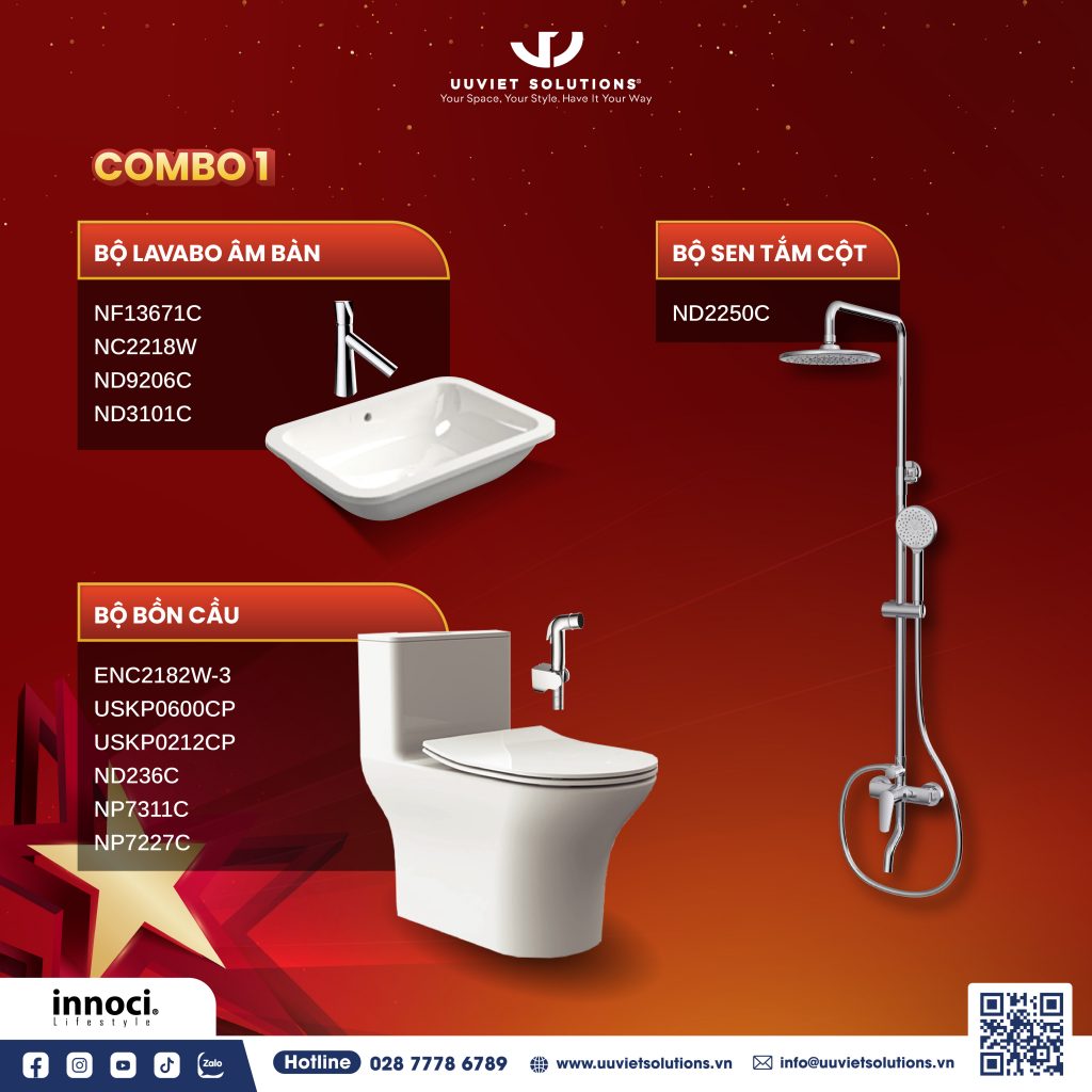 Combo 1 thiết bị vệ sinh Innoci