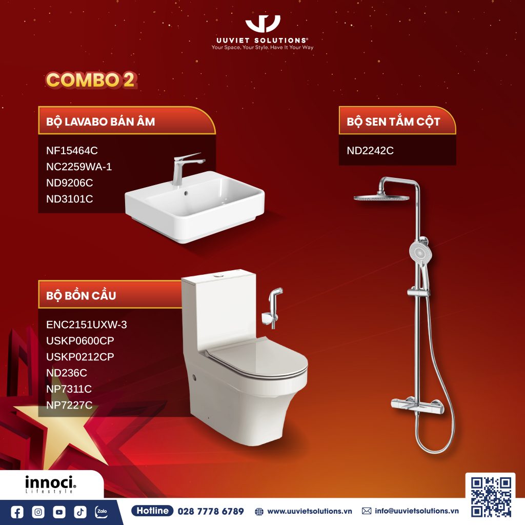Combo 2 thiết bị vệ sinh Innoci