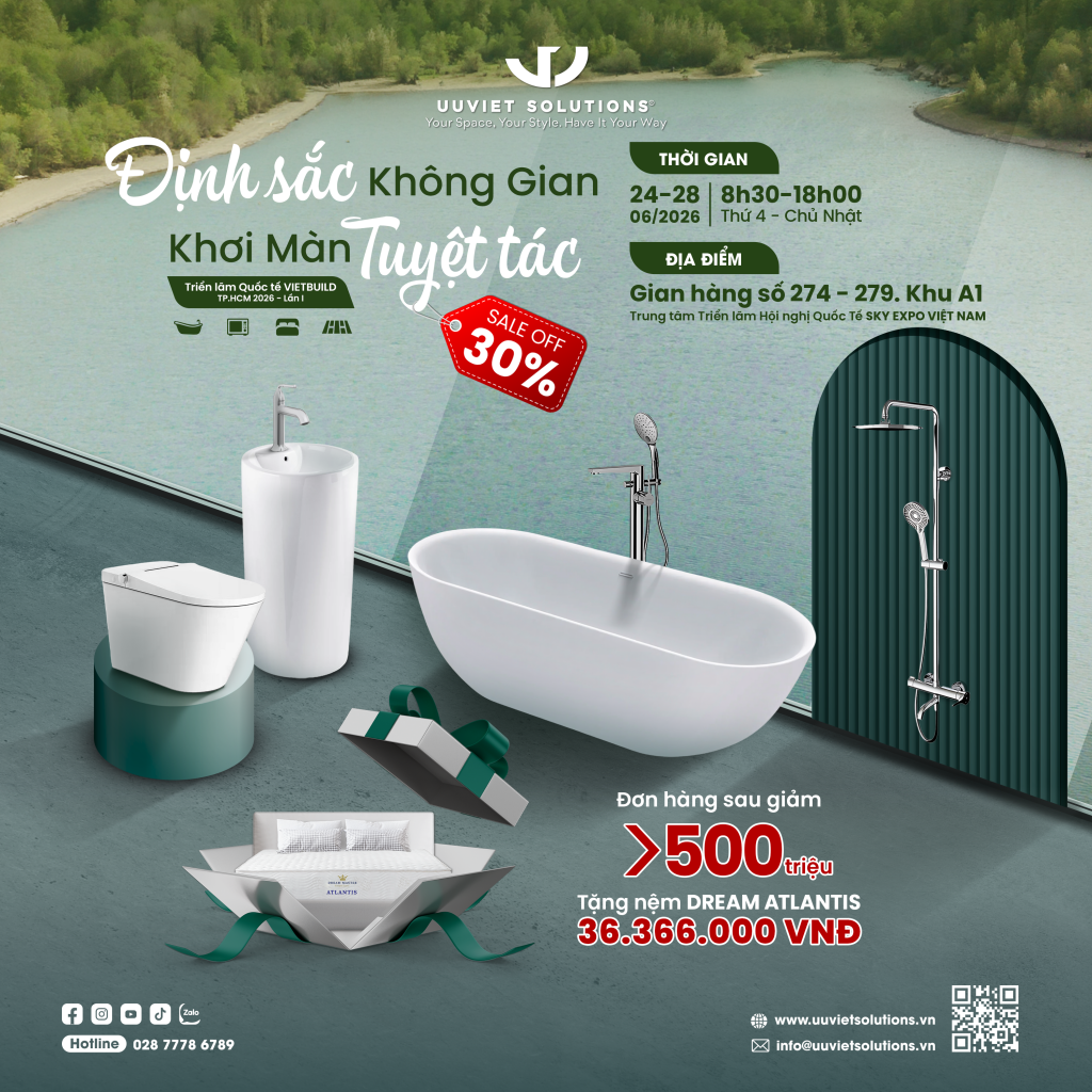 Chương trình ưu đãi giảm giá 30% sản phẩm Thiết bị phòng tắm chuẩn Âu cao cấp