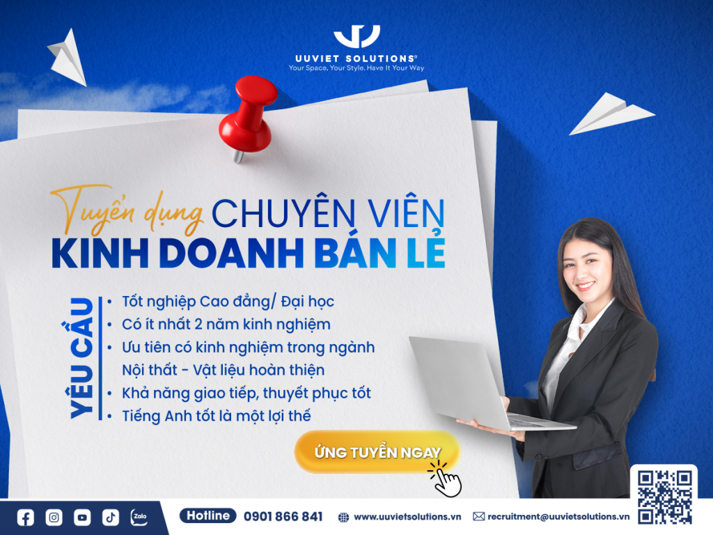 Uuviet Solutions tuyển dụng Chuyên Viên Kinh Doanh Bán Lẻ